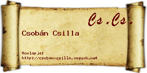 Csobán Csilla névjegykártya